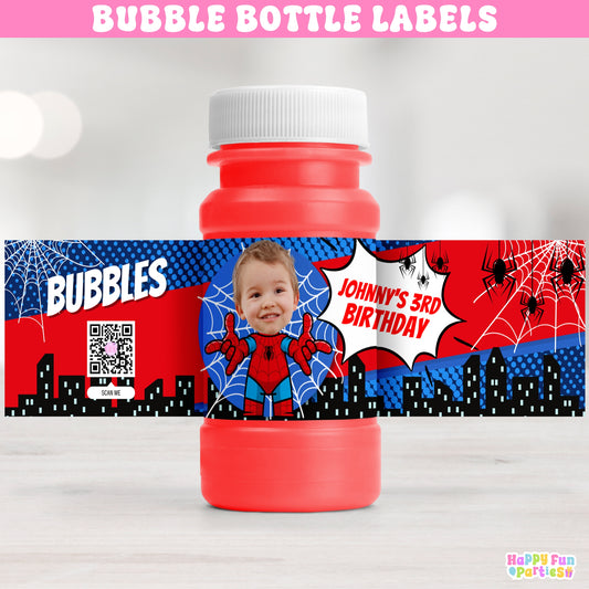 Personalized Superhero Bubble Labels | Custom Party Favor Stickers