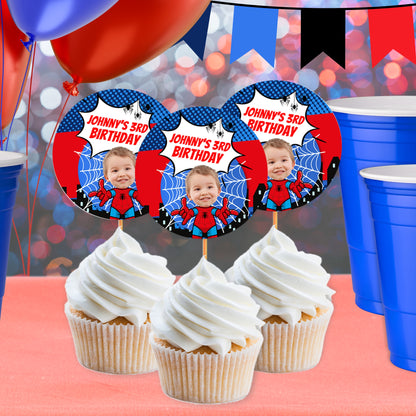 Personalized Spider Birthday Party Supplies | Hero Party Favors | Digital Download