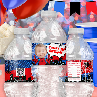 Personalized Spider Birthday Party Supplies | Hero Party Favors | Digital Download