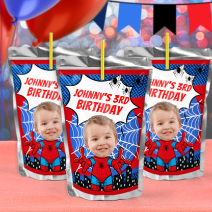 Personalized Spider Birthday Party Supplies | Hero Party Favors | Digital Download