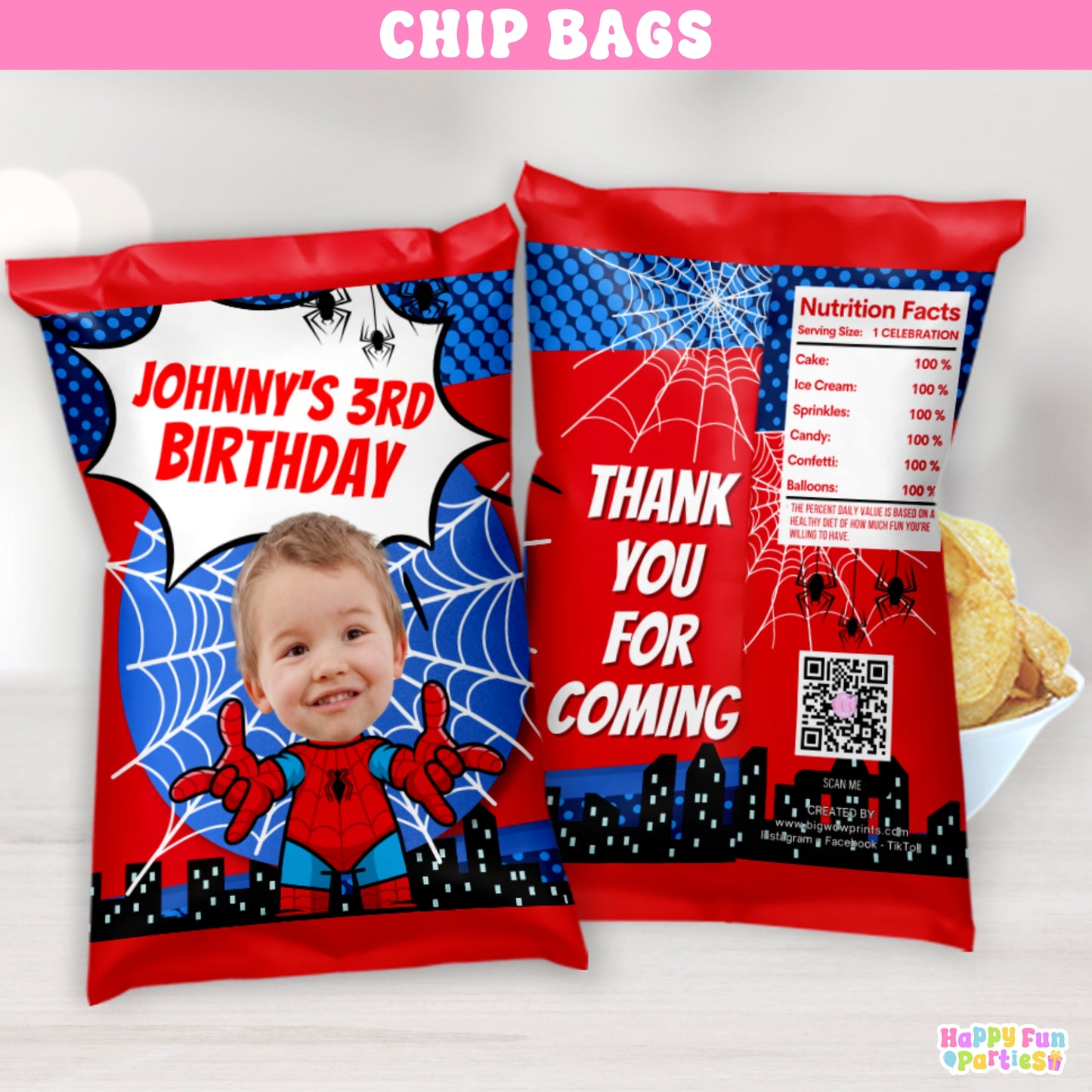 Custom Superhero Chip Bag Wrappers | Personalized Party Favors