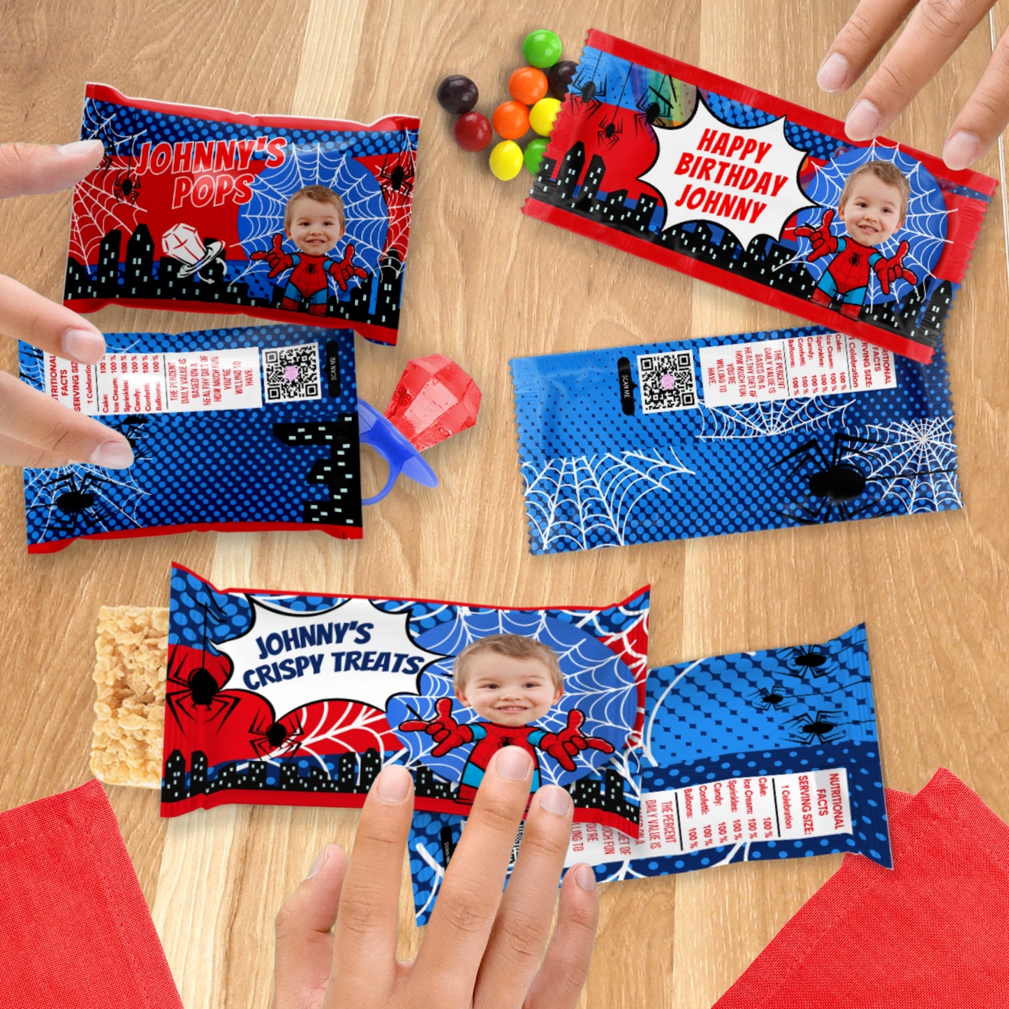 Personalized Spider Birthday Party Supplies | Hero Party Favors | Digital Download