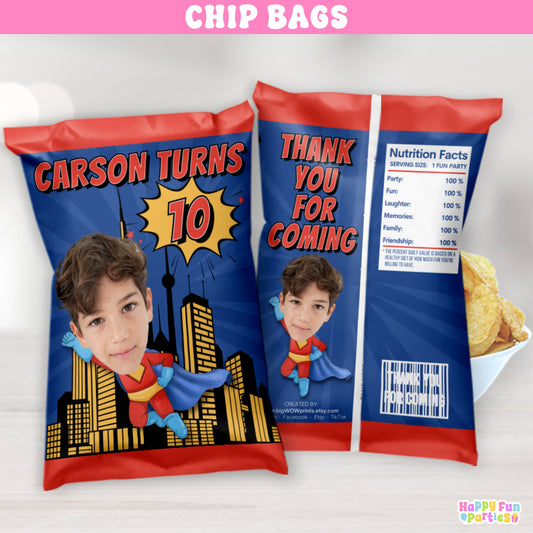 Personalized Superhero Snack Bags } Custom Comic City Party Favors