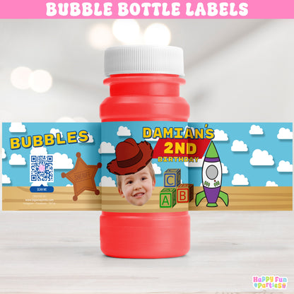 Personalized Space Cowboy Bubble Bottle Labels | Two Infinity Theme