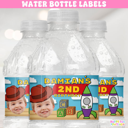 Personalized Space Cowboy Water Bottle Labels | Two Infinity Theme