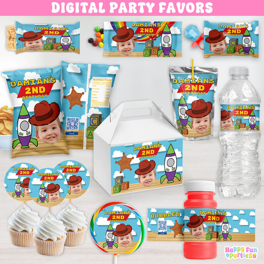 Personalized Toy Inspired Party Favors | Two Infinity 2nd Birthday Decor| Digital Download