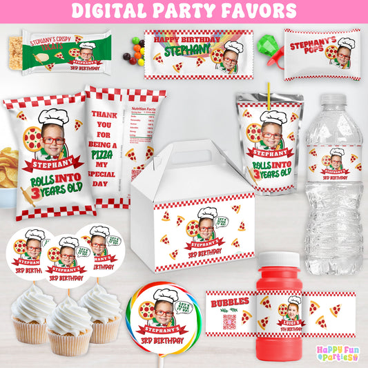 Personalized Pizza Birthday Party Favors And Decorations | Digital Download